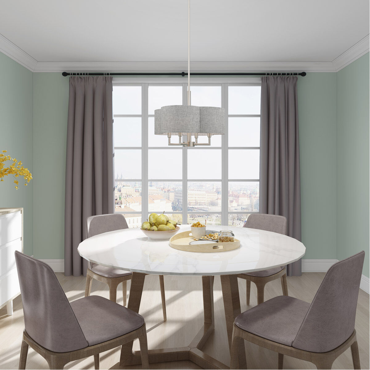 Kalmar 4 Light 18 inch Brushed Nickel Pendant Chandelier Ceiling Light