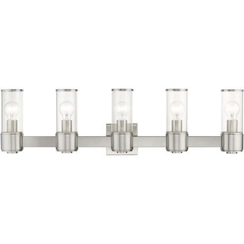 Quincy 5 Light 35.5 inch Brushed Nickel Vanity Wall Sconce Wall Light, Large