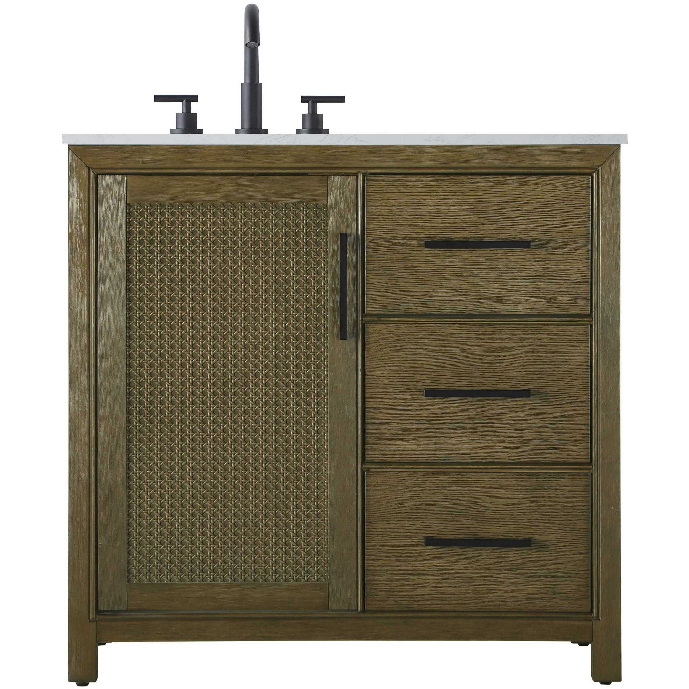 Alina 36 X 34 inch Hazel Oak Bathroom Vanity Cabinet