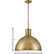 Argo LED 20 inch Heritage Brass Indoor Pendant Ceiling Light
