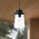 Alora Mood Quincy 1 Light 6 inch Clear Bubble Glass/Textured Black Exterior Pendant