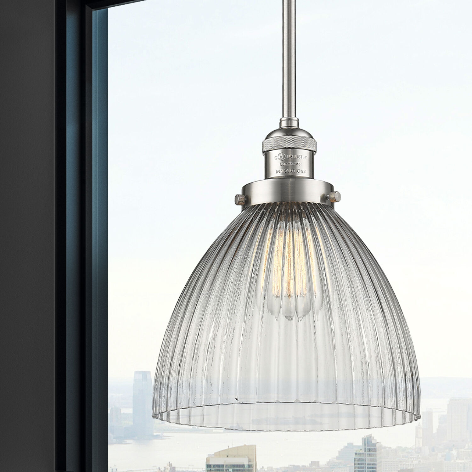 Franklin Restoration Seneca Falls 1 Light 9.5 inch Brushed Satin Nickel Mini Pendant Ceiling Light in Incandescent, Franklin Restoration