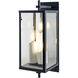 Back Bay 3 Light 16.75 inch Matte Black with Clear Outdoor Wall Sconce, Small