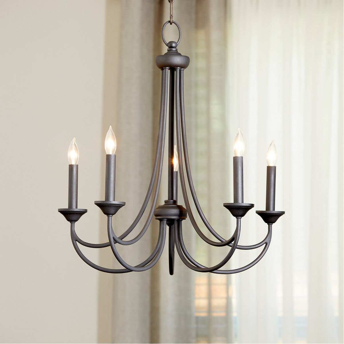 Brooks 5 Light 22 inch Noir Chandelier Ceiling Light
