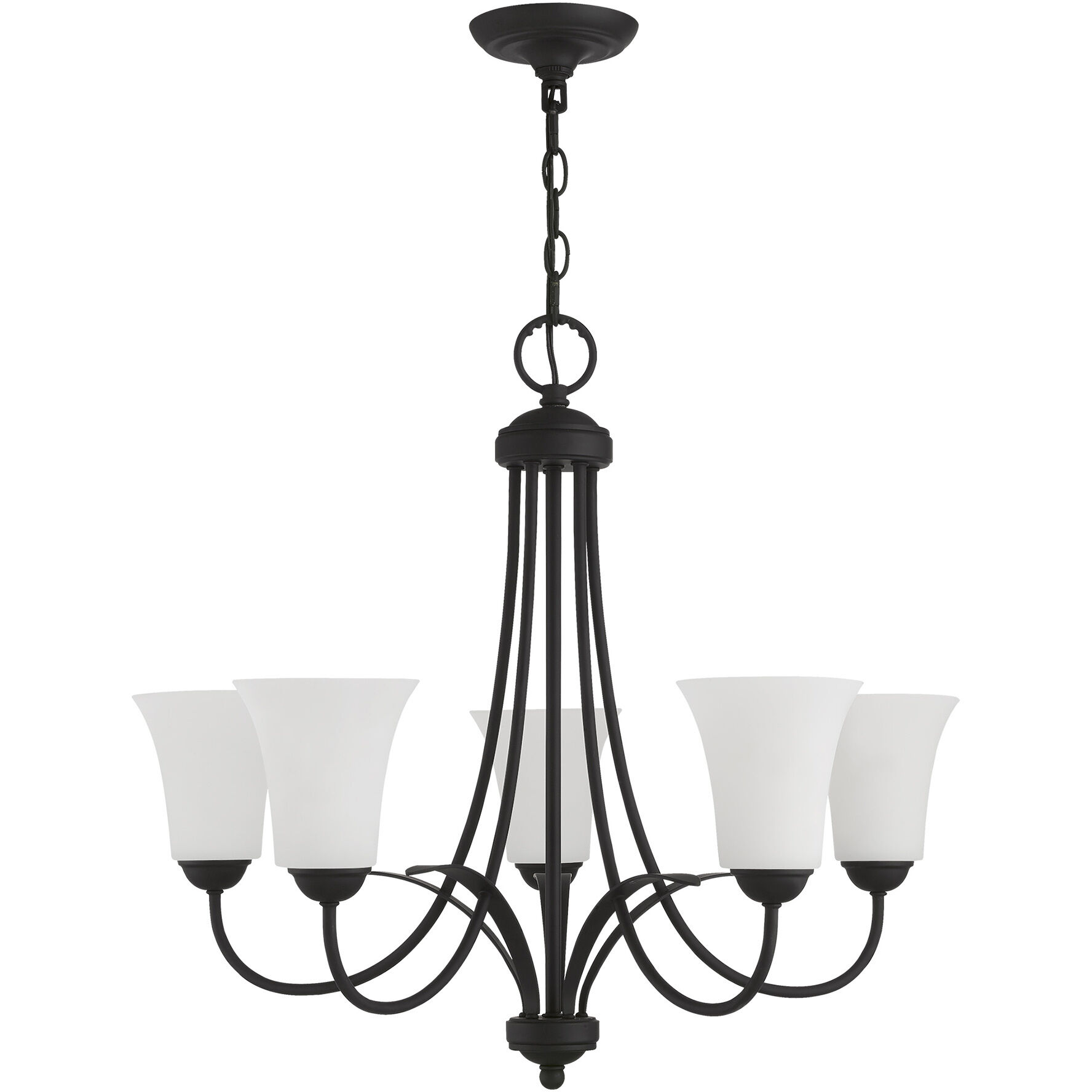 Ridgedale 5 Light 26 inch Black Chandelier Ceiling Light