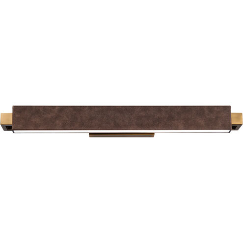 Kinsman LED 29 inch Bomber Brown Aged Brass Bath Vanity & Wall Light in 29in., Bomber Brown/Aged Brass