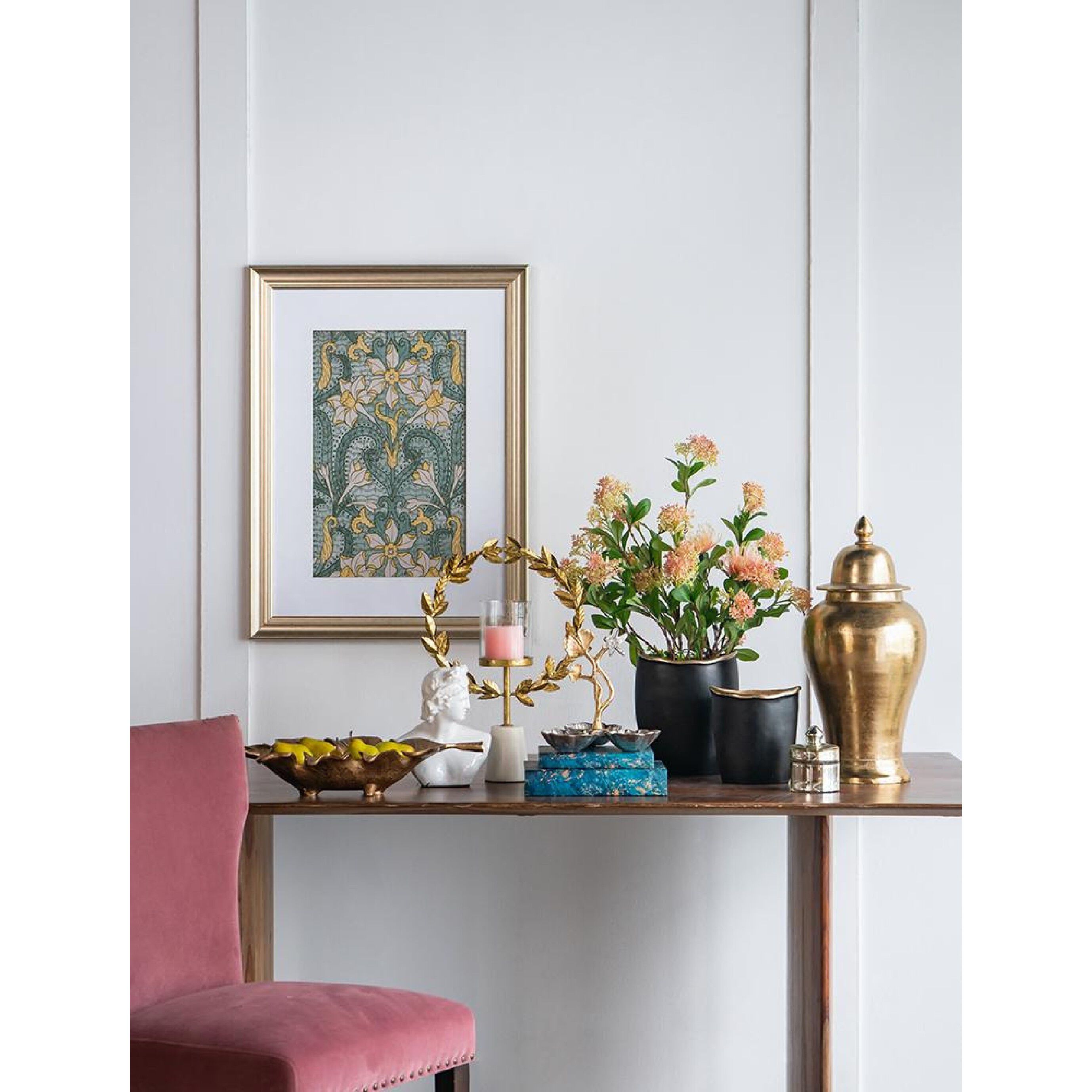 Smithsonian Gold and Yellow and Turquoise Wall Art, Floral