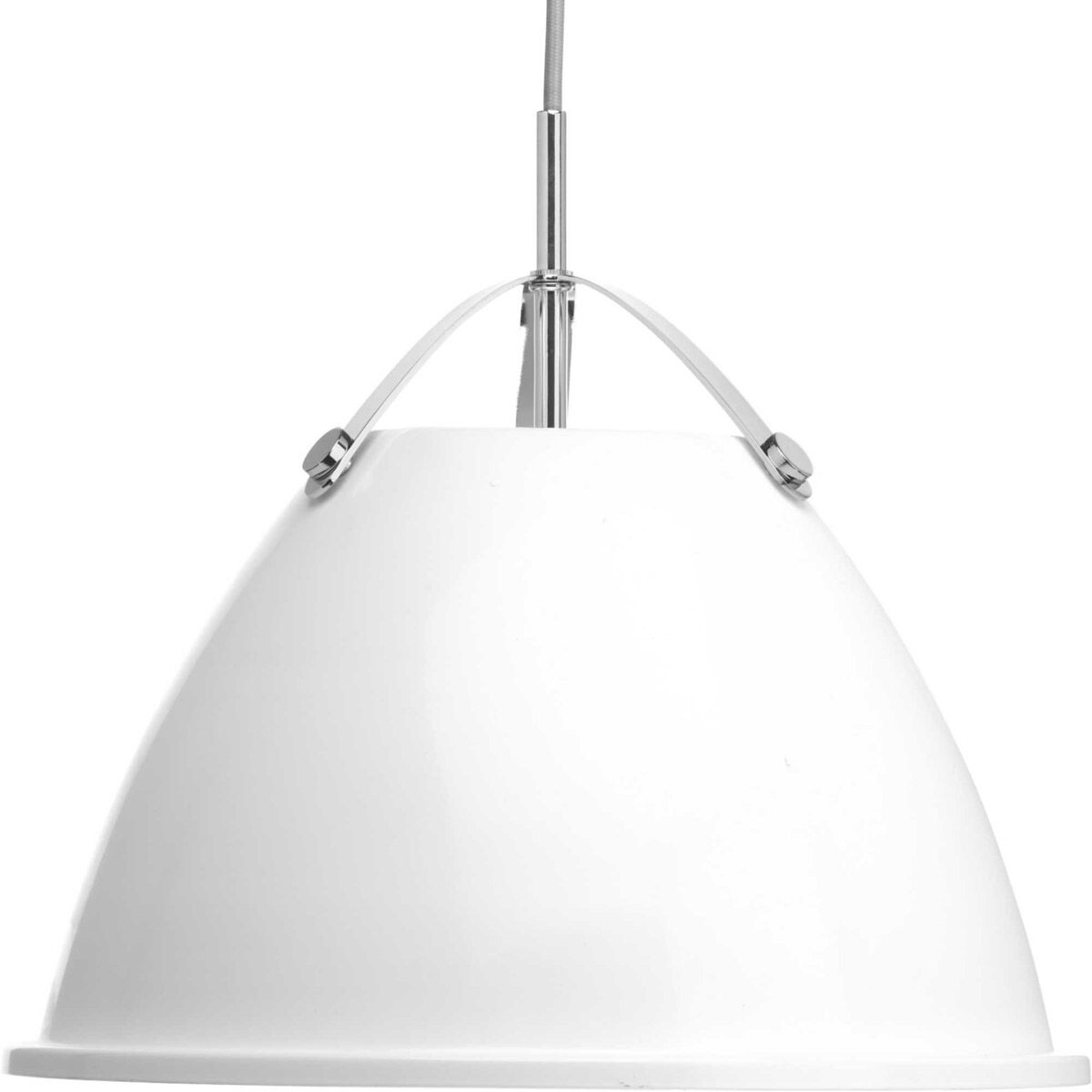 Tre 1 Light White Pendant Ceiling Light, Medium