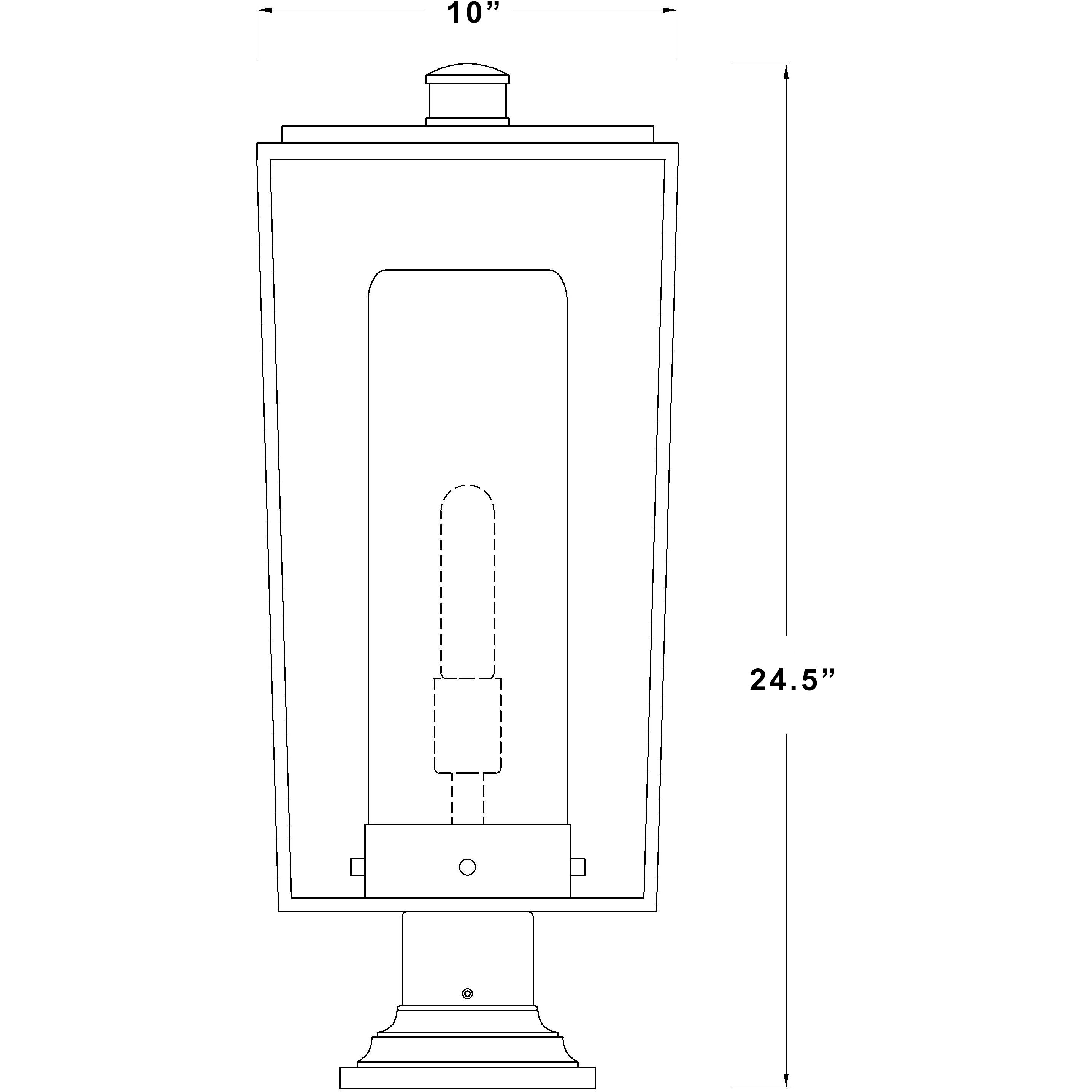 Sheridan 1 Light 24.5 inch Black Outdoor Pier Mounted Fixture