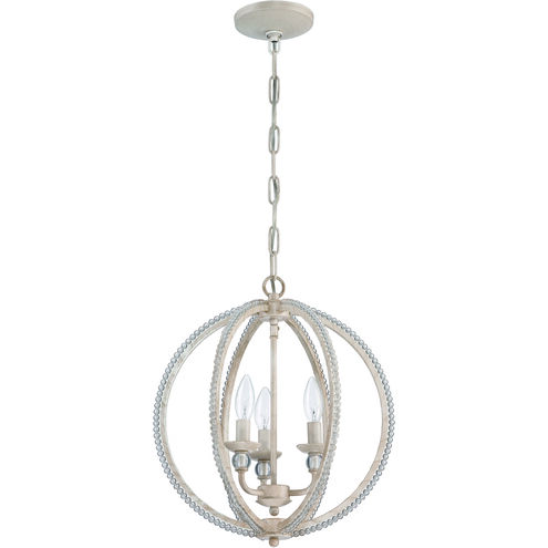 Jeremiah 3 Light 15 inch Antique Linen Mini Chandelier Ceiling Light