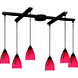 Classico 6 Light 17 inch Dark Rust Mini Pendant Ceiling Light in Fire Red