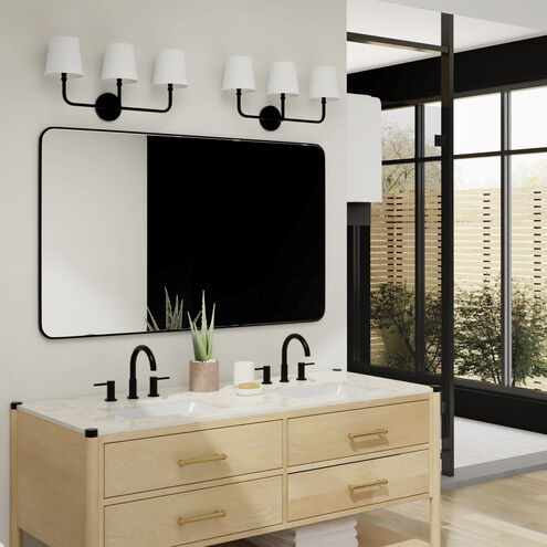 Dawson 3 Light 26 inch Matte Black Vanity Light Wall Light