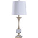 Signature 34 inch 150 watt Crystal and Polished Nickle with White Table Lamp Portable Light