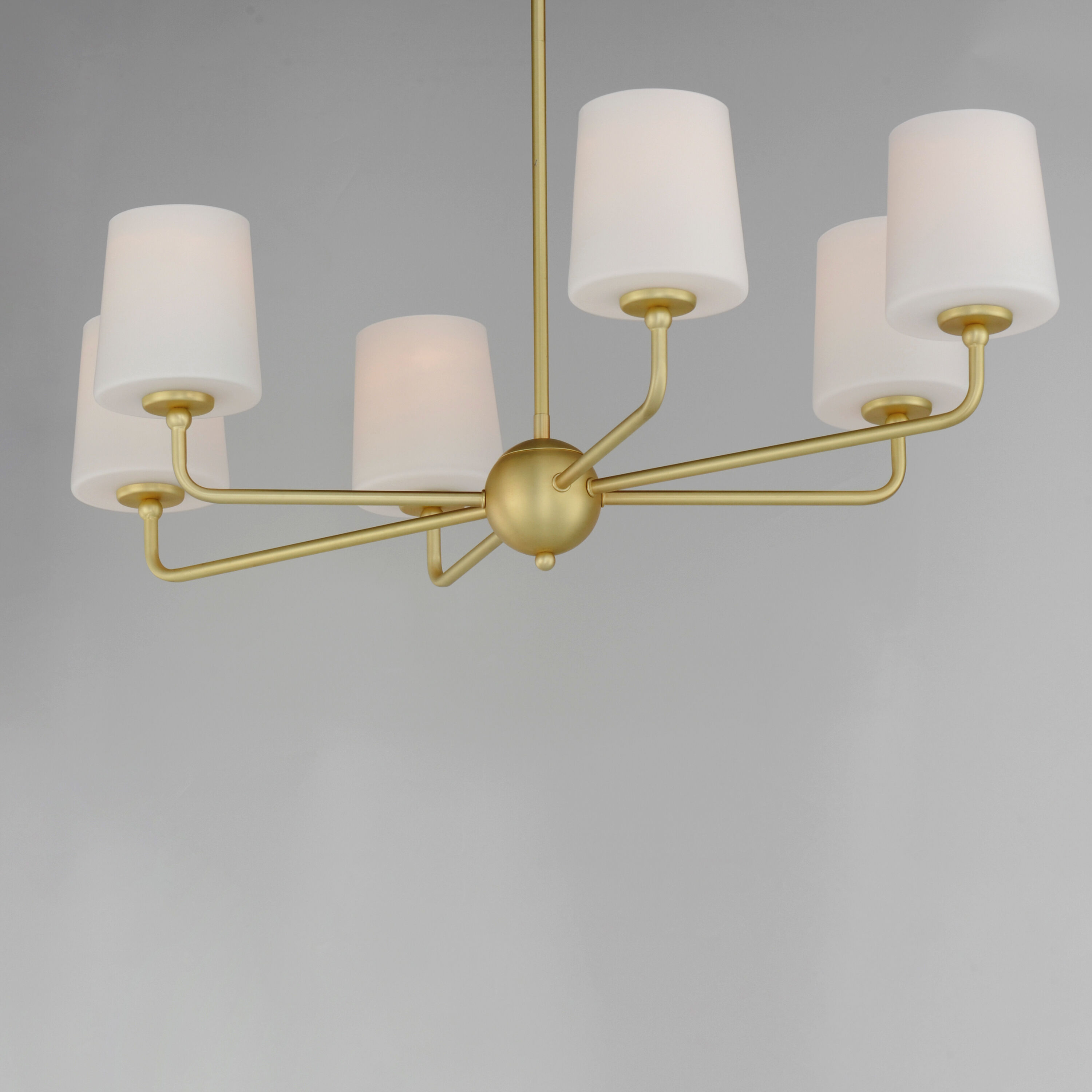 Bristol 6 Light 34 inch Satin Brass Single-Tier Chandelier Ceiling Light