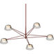 Ray LED 45.25 inch Oxide Red Chandelier Ceiling Light in Smoked Etched