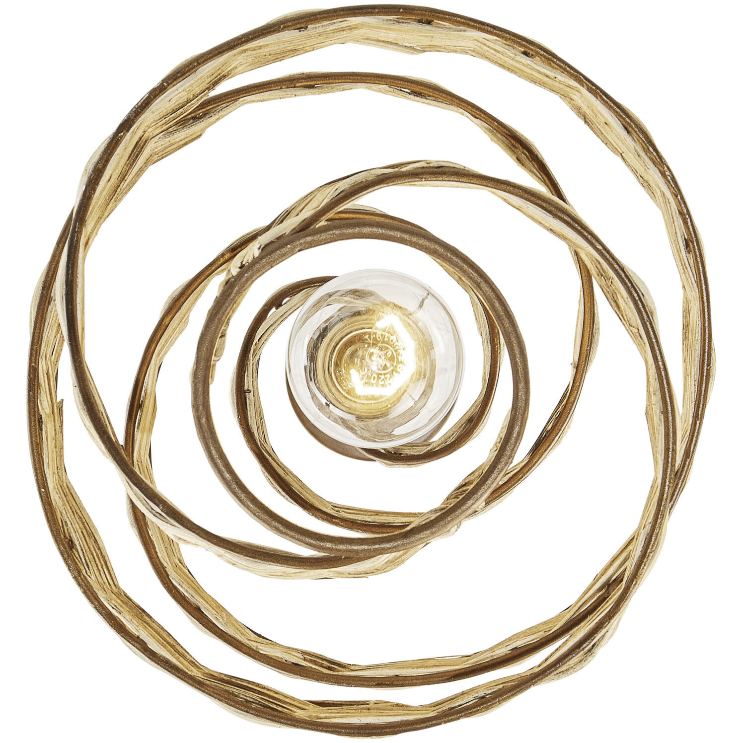 Flow 1 Light 10 inch Baguette and Natural Rattan Mini Pendant Ceiling Light in Baguette/Natural Rattan, Smithsonian Collaboration