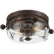 Ponderosa Ridge 3 Light 15 inch Weathered Spruce/Silver Highlights Flush Mount Ceiling Light