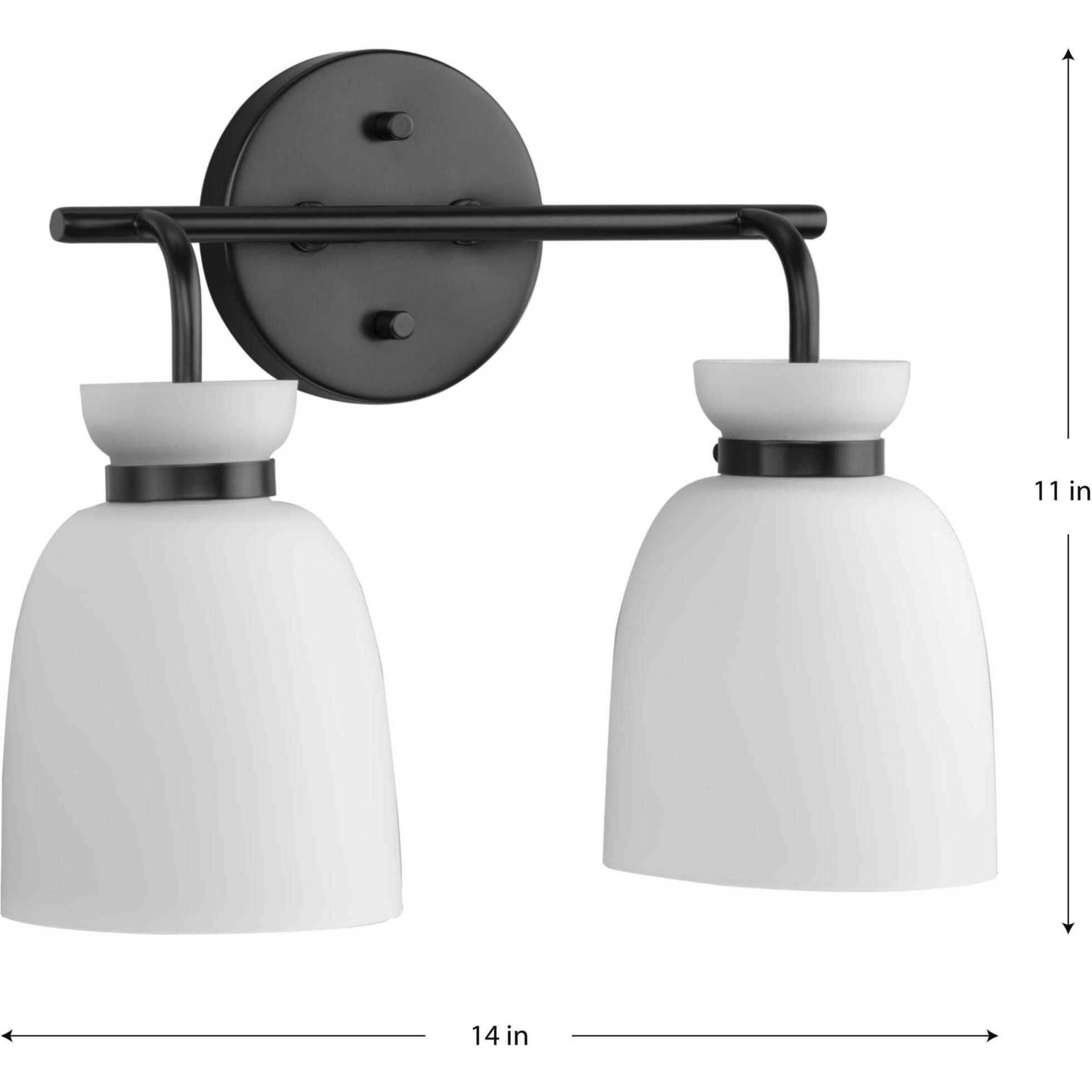 Lexie 2 Light 14 inch Matte Black Bathroom Vanity Light Wall Light