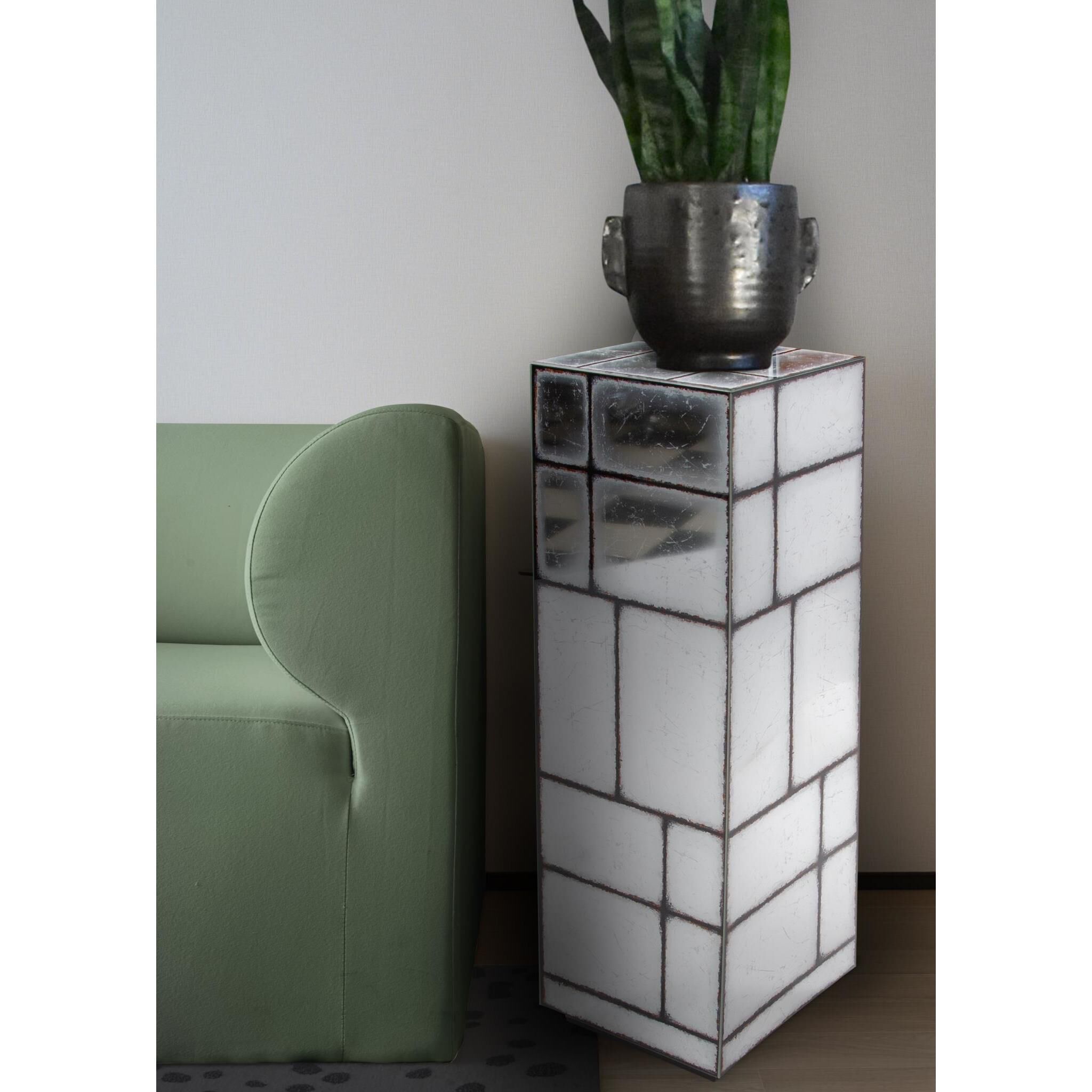 Braque 36 X 12 inch Smokey Gray and Black Pedestal