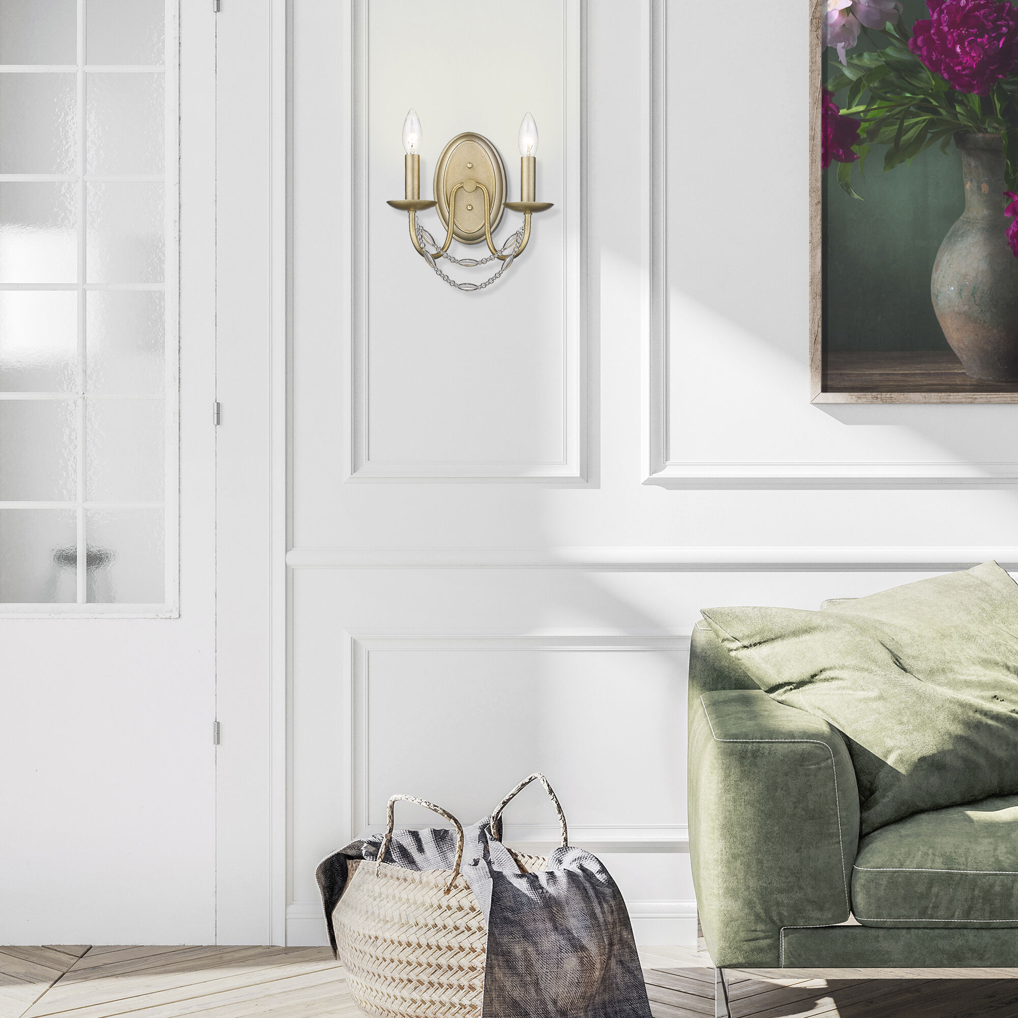 Mirabella 2 Light 10.25 inch Golden Aura Wall Sconce Wall Light