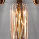 Nouveau 2 Small Cone LED 6.25 inch Antique Copper Semi-Flush Mount Ceiling Light in Light Smoke Glass