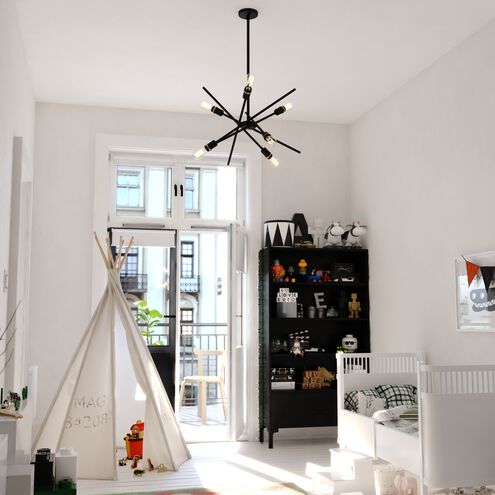 Halsted LED 24.25 inch Black and Satin Brass Pendant Ceiling Light in 6