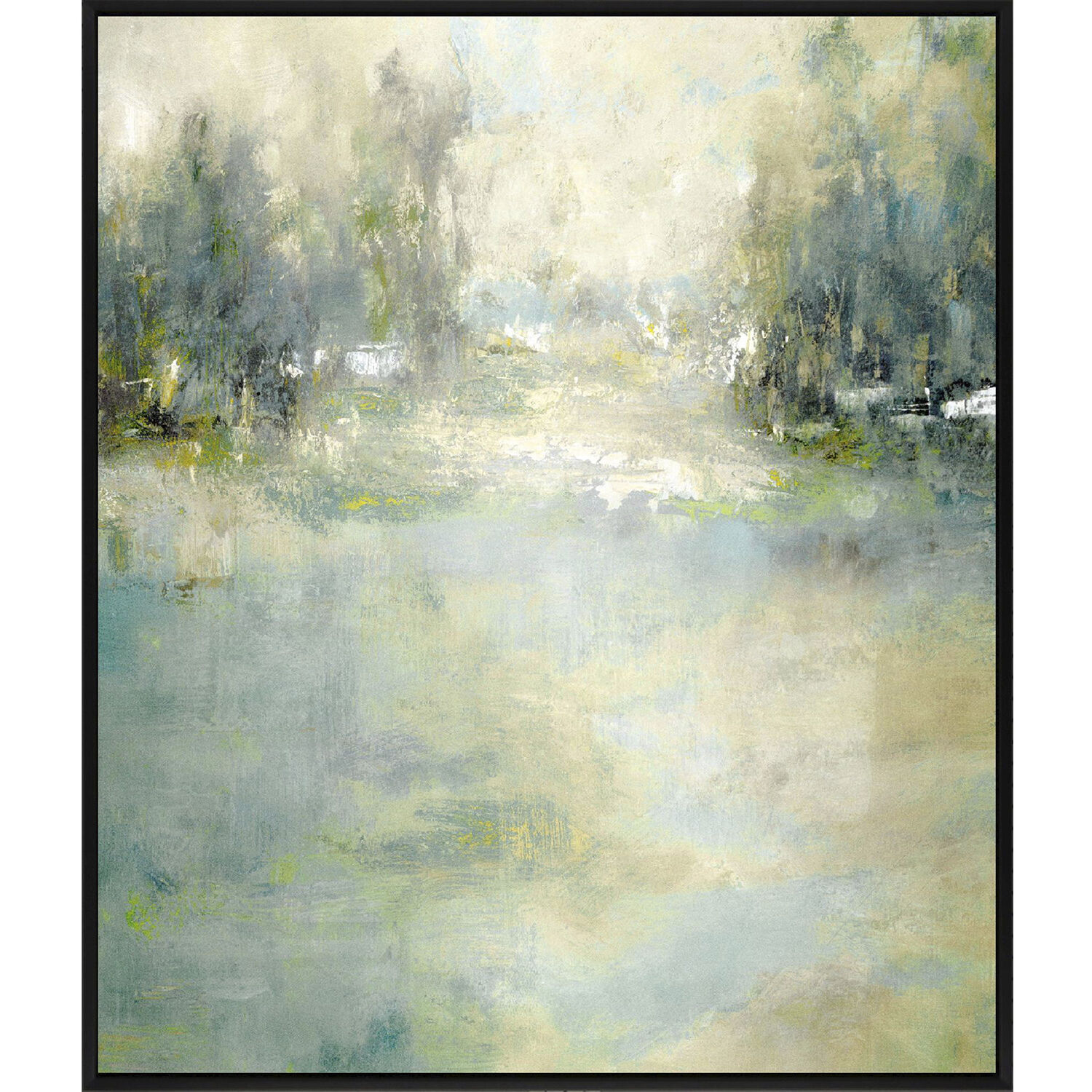 Overcast Green and Neutral and Teal and Yellow Canvas