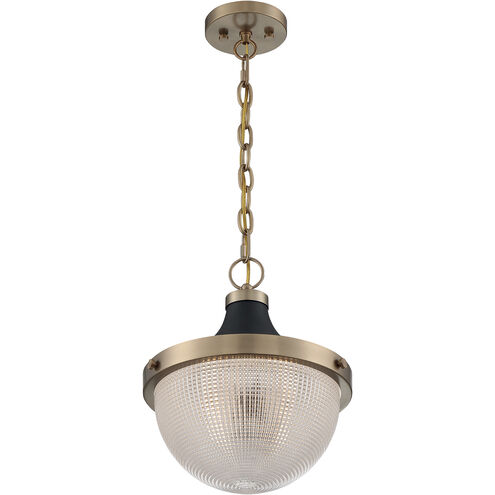 Faro 1 Light 13 inch Burnished Brass and Black Accents Pendant Ceiling Light