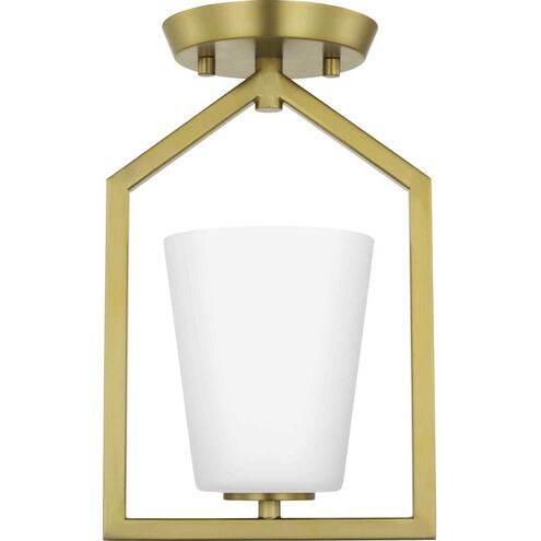 Vertex 1 Light 5 inch Brushed Gold Semi-Flush Mount Ceiling Light