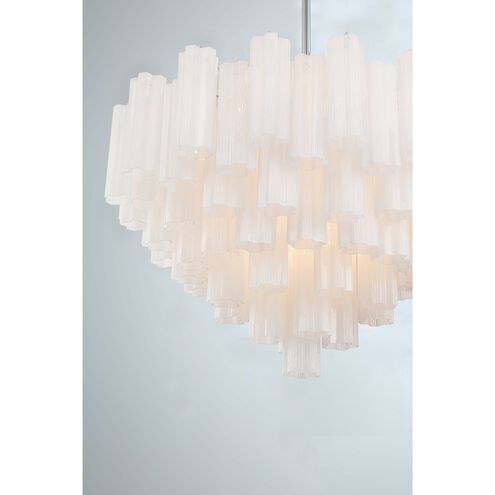 Addis 16 Light 32 inch Polished Chrome Chandelier Ceiling Light in Tronchi Glass White