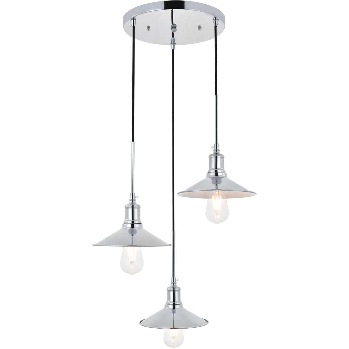 Etude 3 Light 19.3 inch Chrome Pendant Ceiling Light