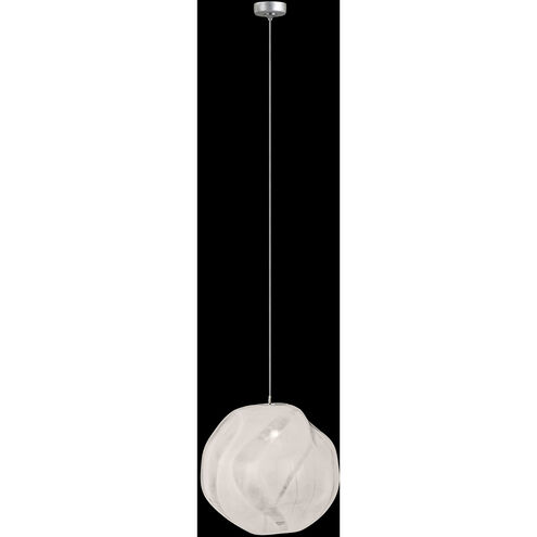 Vesta LED 7 inch Silver Drop Light Ceiling Light in White Studio Glass