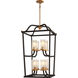 Posh Horizon 8 Light 18.25 inch Sand Coal/Gold Leaf Pendant Ceiling Light