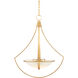 Iberia 1 Light 23.75 inch Contemporary Gold Leaf Chandelier Ceiling Light