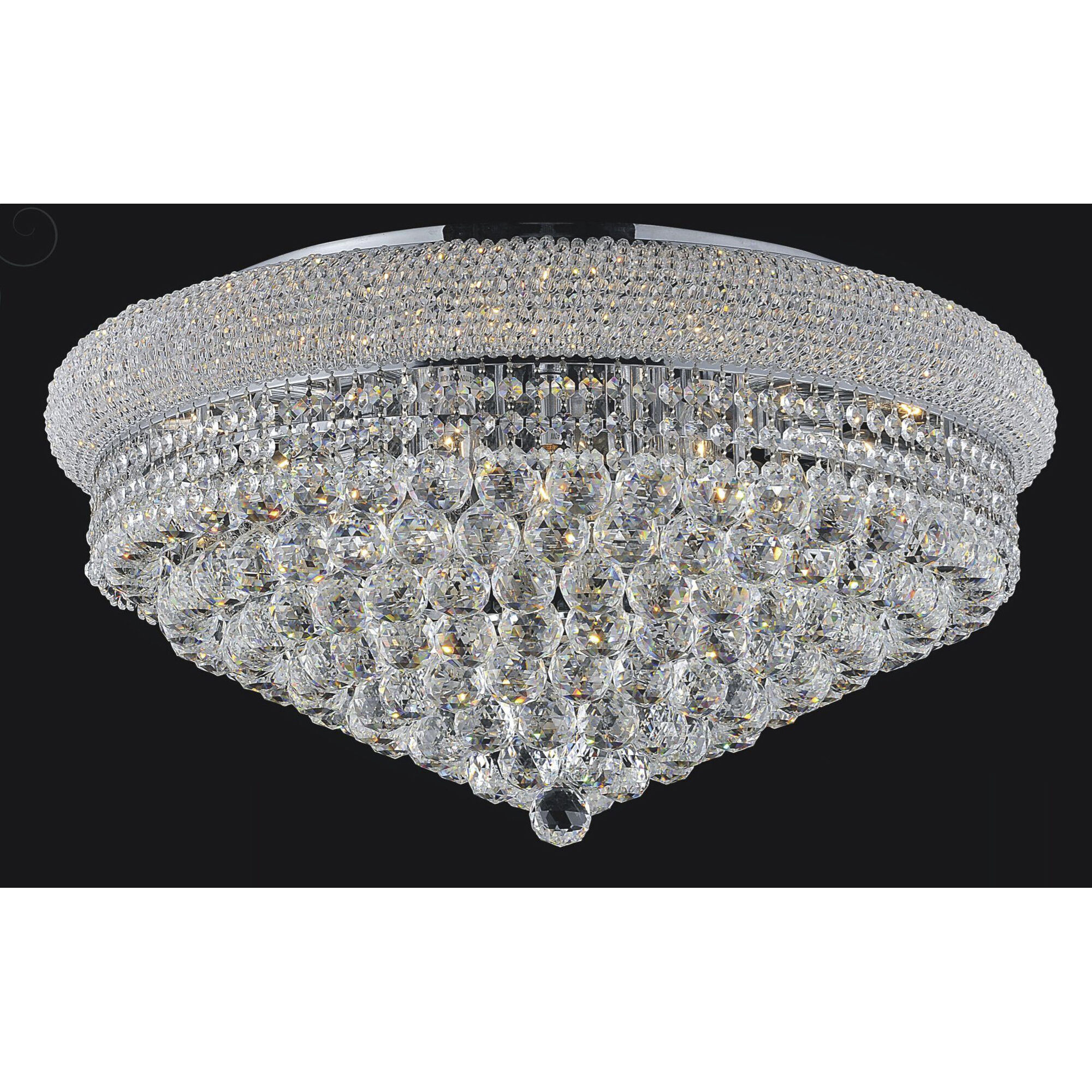 Empire 20 Light 36 inch Chrome Flush Mount Ceiling Light