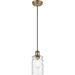 Ballston Candor 1 Light 5 inch Brushed Brass Mini Pendant Ceiling Light in Clear Waterglass, Ballston