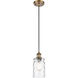 Ballston Candor 1 Light 5 inch Brushed Brass Mini Pendant Ceiling Light in Clear Waterglass, Ballston