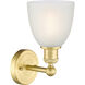 Castile 1 Light 6 inch Satin Gold Sconce Wall Light in White Glass
