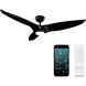 Morpheus III 60 inch Gloss Black Downrod Ceiling Fan in 3500K