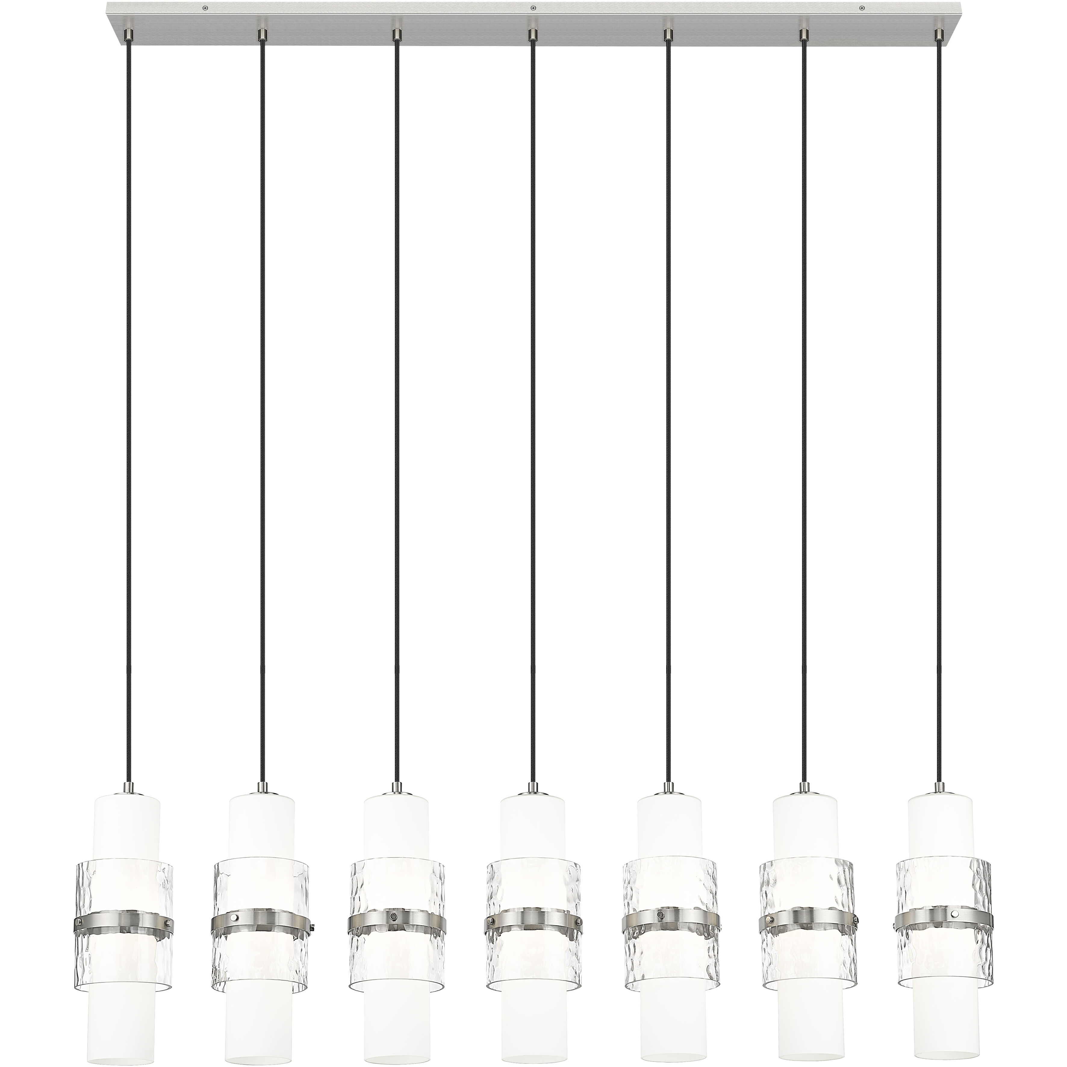 Cayden 7 Light 54 inch Brushed Nickel Linear Chandelier Ceiling Light