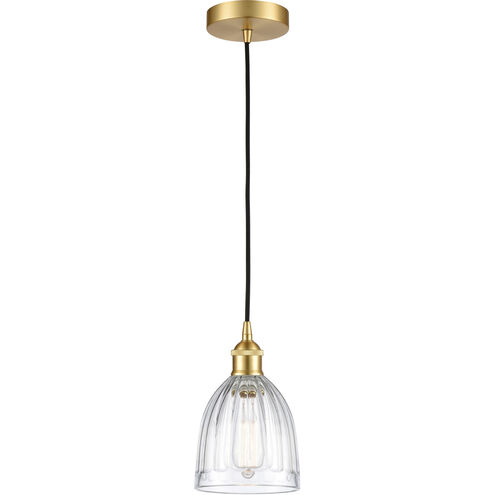 Edison Brookfield 1 Light 6 inch Satin Gold Mini Pendant Ceiling Light
