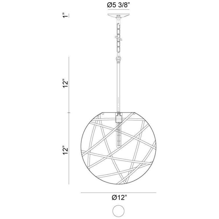 Atom 1 Light 12 inch Black Pendant Ceiling Light