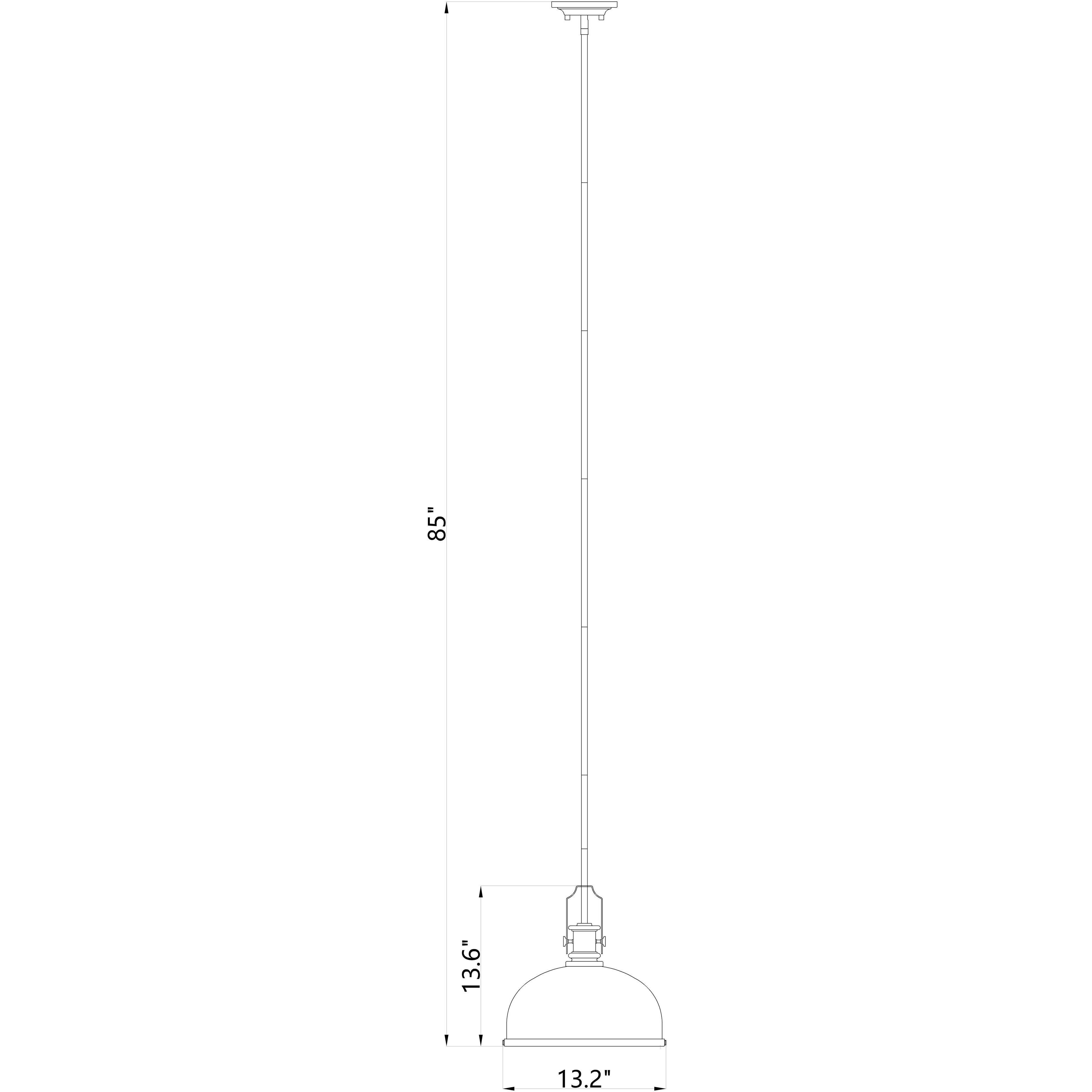 Melange 1 Light 13.25 inch Matte Black Pendant Ceiling Light in Matte Black Steel