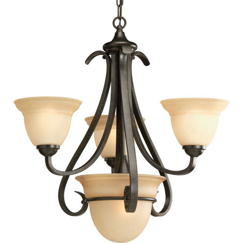 Torino 3 Light 24 inch Forged Bronze Chandelier Ceiling Light in Tea-Stained