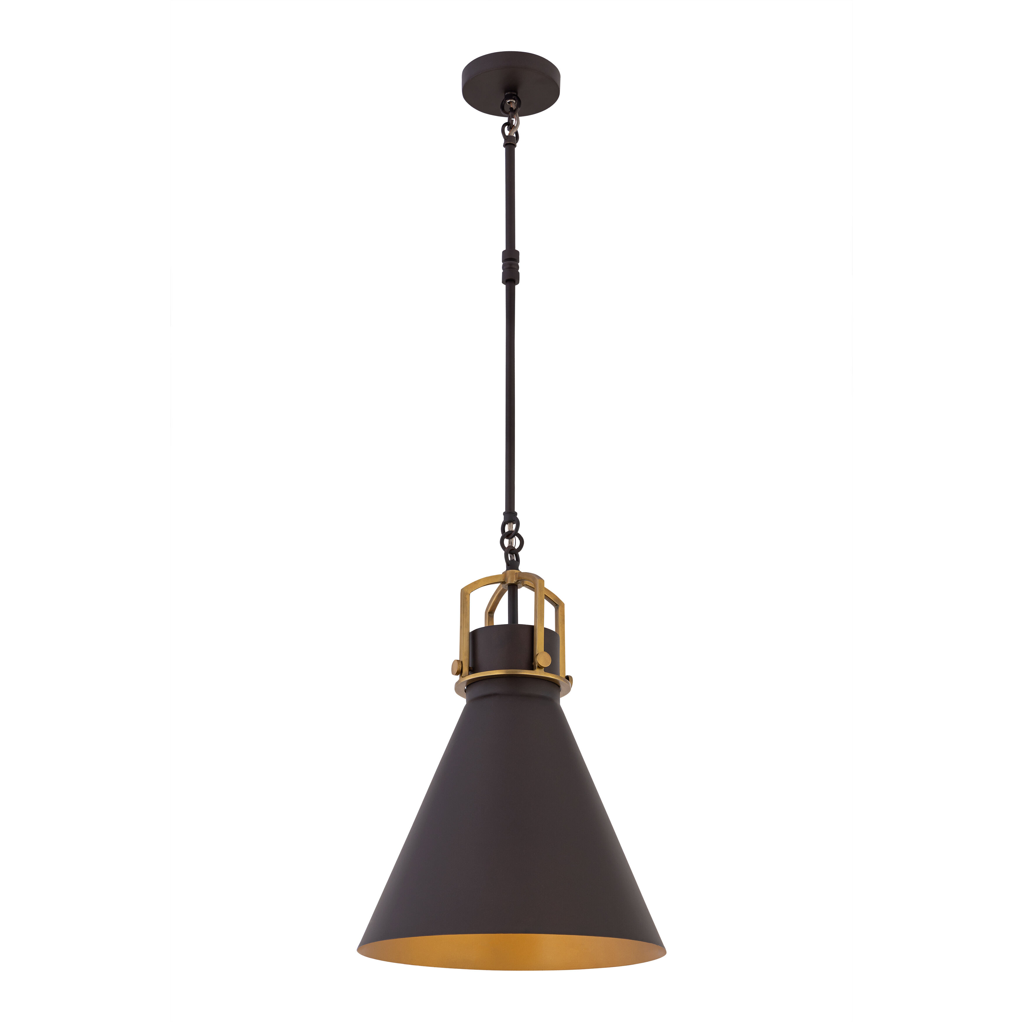 Fenric 1 Light 13.75 inch Dark Bronze and Legacy Brass Pendant Ceiling Light