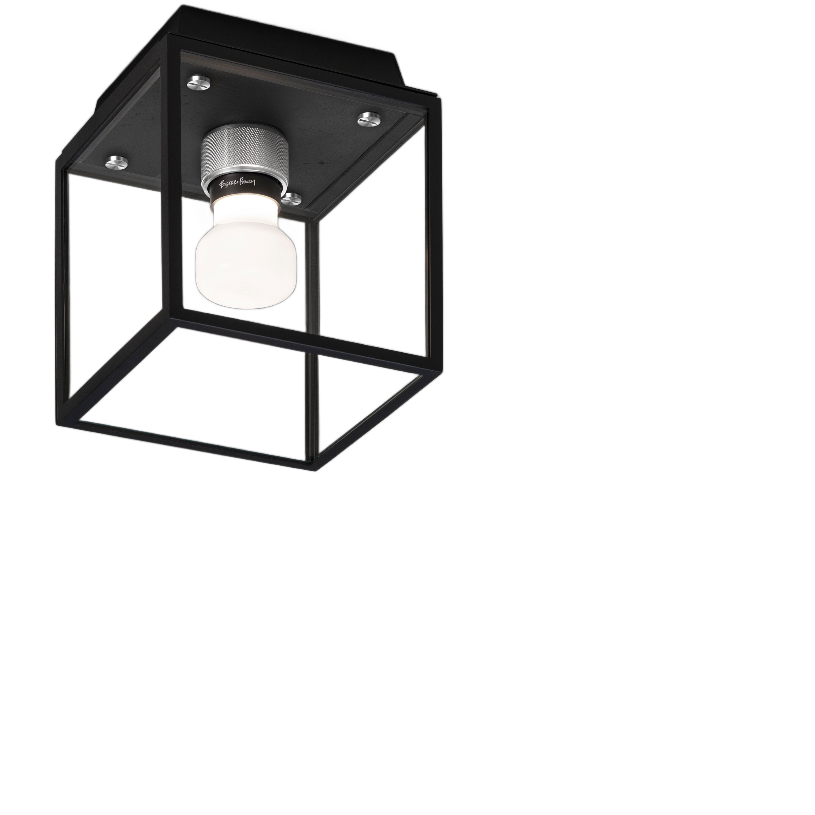 Caged Wet LED 6.81 inch Black / Steel Outdoor Semi-Flush Mount