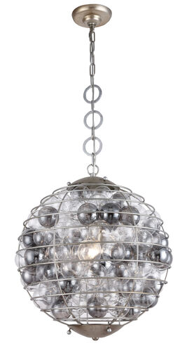 Bellagio 1 Light 18 inch Antique Silver Leaf Pendant Ceiling Light, Urban Classic