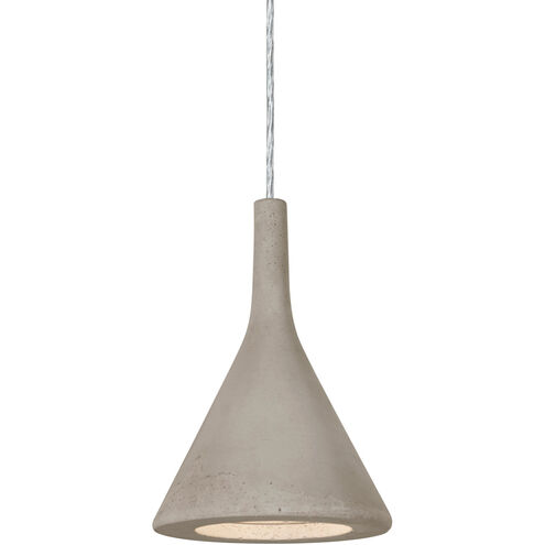 Gala LED Satin Nickel Cord Pendant Ceiling Light in Tan Concrete