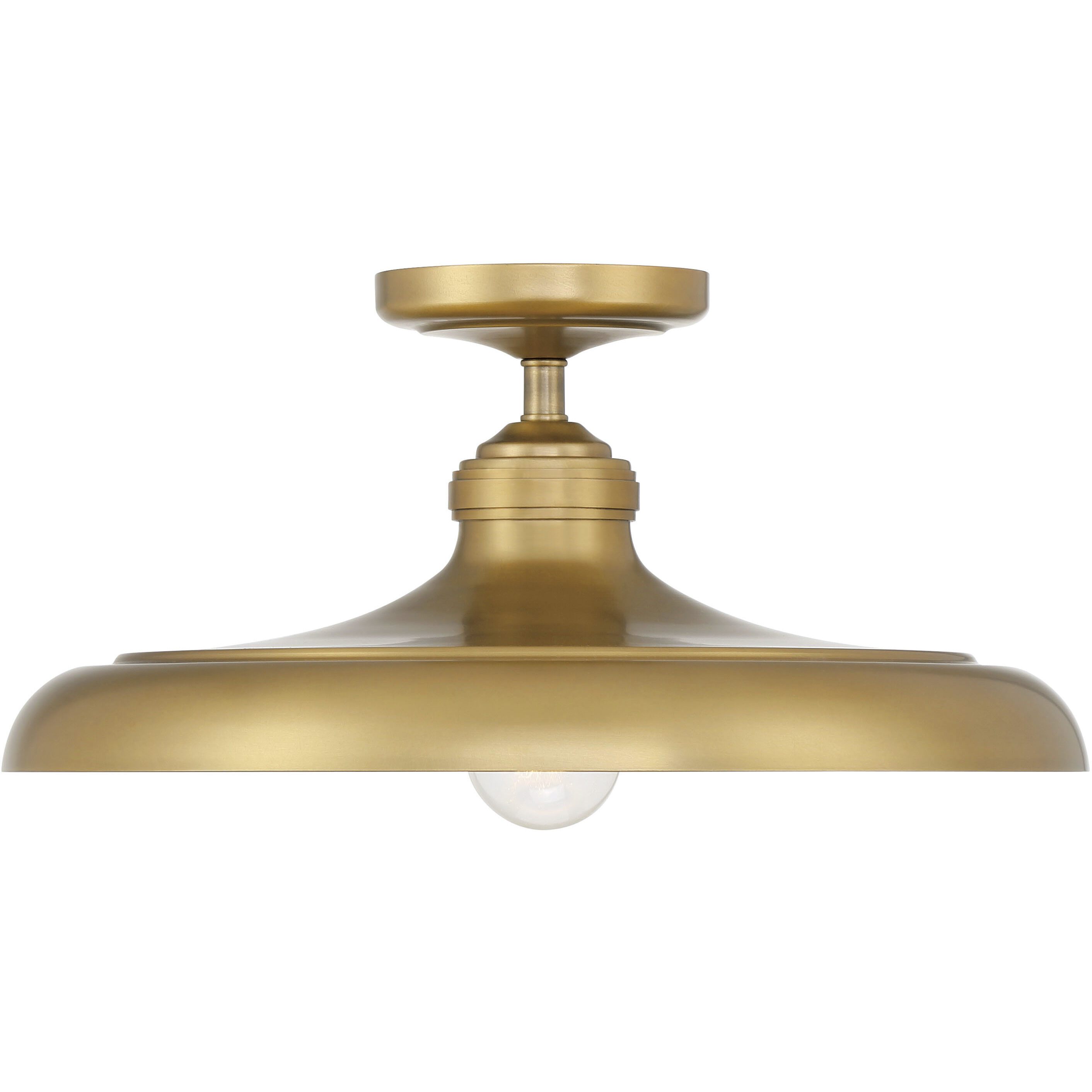 Crowne 1 Light 16 inch Legacy Brass Semi Flush Ceiling Light