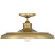 Crowne 1 Light 16 inch Legacy Brass Semi Flush Ceiling Light